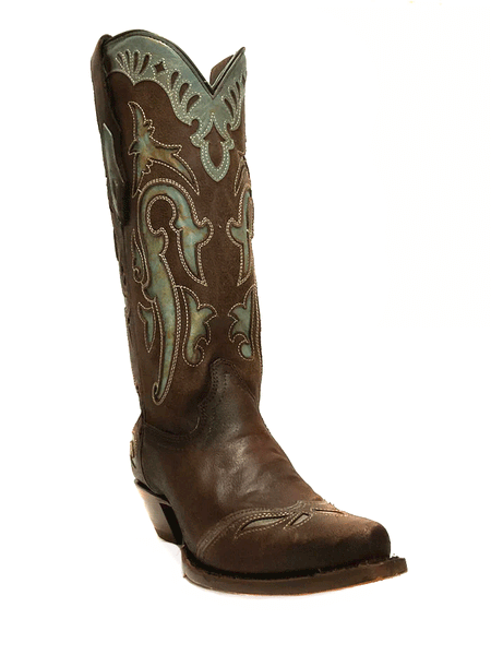 Corral C3925 Ladies Inlay & Embroidery Wing Tip Western Boot Brown front and side view. If you need any assistance with this item or the purchase of this item please call us at five six one seven four eight eight eight zero one Monday through Saturday 10:00a.m EST to 8:00 p.m EST