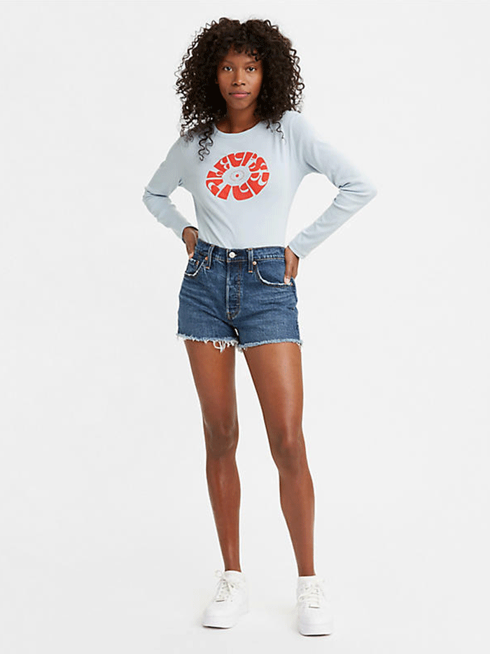 Levi s 563270227 Womens 501 Original High Rise Jean Shorts Salsa