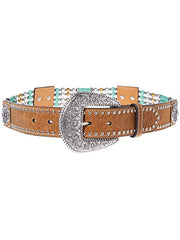 Nocona N3412744 Womens Beads & Floral Concho Western Belt Brown