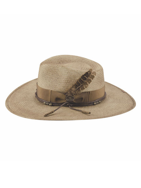Bullhide RACE FOR LOVE 5038 Shantung Panama Hat Distressed Bronze side view. If you need any assistance with this item or the purchase of this item please call us at five six one seven four eight eight eight zero one Monday through Saturday 10:00a.m EST to 8:00 p.m EST