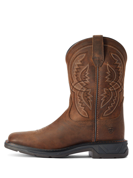 Ariat 10042412 Kids WorkHog XT Coil Western Boot Dirt Roads outter side view. If you need any assistance with this item or the purchase of this item please call us at five six one seven four eight eight eight zero one Monday through Saturday 10:00a.m EST to 8:00 p.m EST