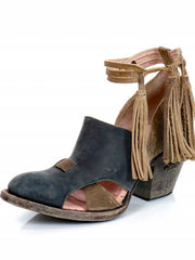 Miss Macie Womens Mercy Me Closed Toe Leather Booties U8006-01 side view. If you need any assistance with this item or the purchase of this item please call us at five six one seven four eight eight eight zero one Monday through Saturday 10:00a.m EST to 8:00 p.m EST