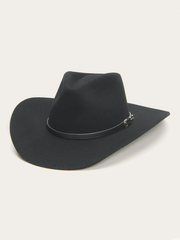 Stetson SBSNCA-413407 SENECA 4X Cowboy Hat Black front and side view. If you need any assistance with this item or the purchase of this item please call us at five six one seven four eight eight eight zero one Monday through Saturday 10:00a.m EST to 8:00 p.m EST