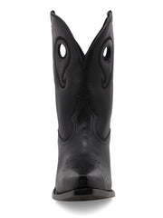 Black Star WBSN011 Womens Matador Leather Boot Black front view. If you need any assistance with this item or the purchase of this item please call us at five six one seven four eight eight eight zero one Monday through Saturday 10:00a.m EST to 8:00 p.m EST