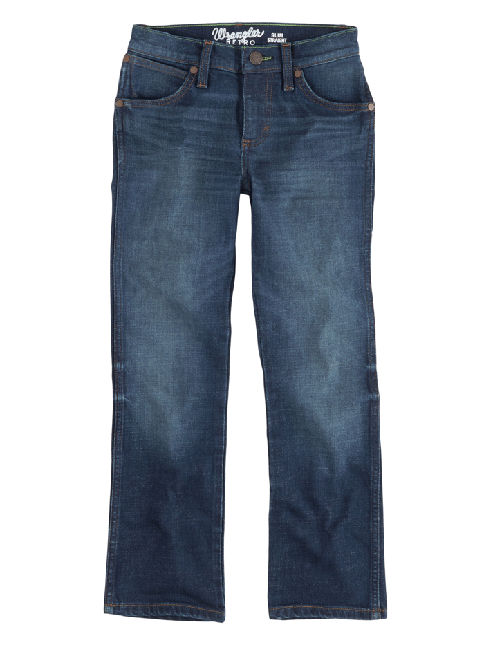 Wrangler 112323567 Kids Retro Slim Straight Jean Stone back view. If you need any assistance with this item or the purchase of this item please call us at five six one seven four eight eight eight zero one Monday through Saturday 10:00a.m EST to 8:00 p.m EST