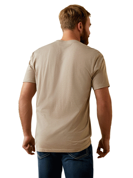 Ariat 10044012 Mens Surf And Turf Western Aloha T-Shirt Oatmeal Heather back view. If you need any assistance with this item or the purchase of this item please call us at five six one seven four eight eight eight zero one Monday through Saturday 10:00a.m EST to 8:00 p.m EST