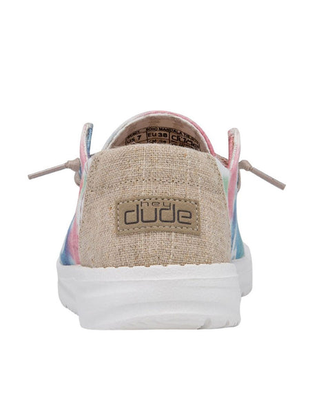 Hey Dude 121419863 Womens Wendy Boho Shoe Mandala Tie Dye back view. If you need any assistance with this item or the purchase of this item please call us at five six one seven four eight eight eight zero one Monday through Saturday 10:00a.m EST to 8:00 p.m EST