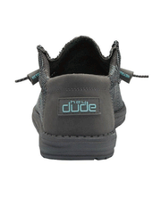 Hey Dude 110352138 Mens Wally Sox Shoe Asphalt Azur back view. If you need any assistance with this item or the purchase of this item please call us at five six one seven four eight eight eight zero one Monday through Saturday 10:00a.m EST to 8:00 p.m EST