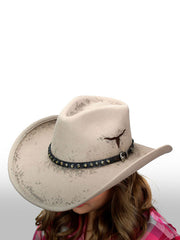 Dallas Hats FORT WORTH Tan Wool Felt Hat Dark Tan view from above. If you need any assistance with this item or the purchase of this item please call us at five six one seven four eight eight eight zero one Monday through Saturday 10:00a.m EST to 8:00 p.m EST