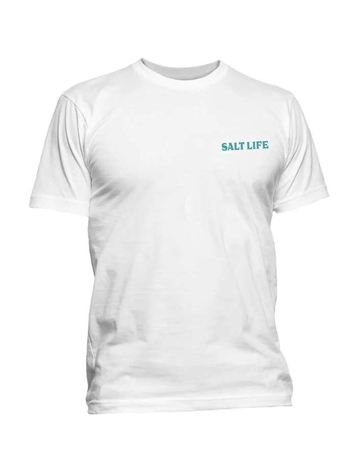 Salt Life SLM10953 Mens Drink Like A Fish Short Sleeve Tee White back view. If you need any assistance with this item or the purchase of this item please call us at five six one seven four eight eight eight zero one Monday through Saturday 10:00a.m EST to 8:00 p.m EST