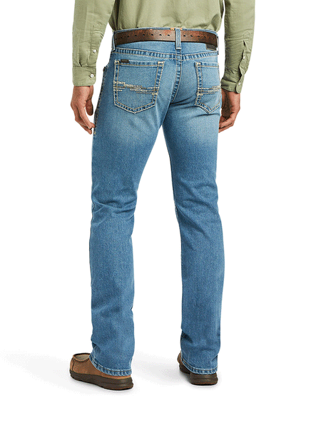 Ariat 10039614 Mens M7 Slim Stretch Julian Straight Jean Hartwell full back view. If you need any assistance with this item or the purchase of this item please call us at five six one seven four eight eight eight zero one Monday through Saturday 10:00a.m EST to 8:00 p.m EST