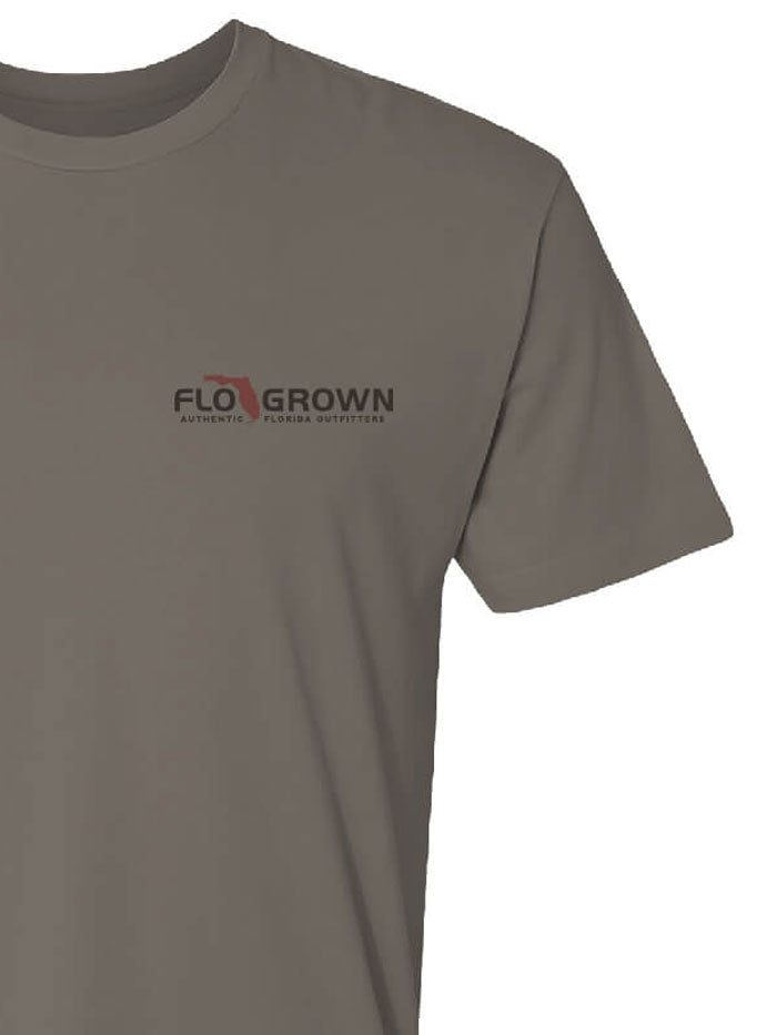 FloGrown FGM-1429 Mens Short Sleeve Vintage Flag Map Tee Tan back view. If you need any assistance with this item or the purchase of this item please call us at five six one seven four eight eight eight zero one Monday through Saturday 10:00a.m EST to 8:00 p.m EST