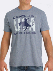 Cinch MTT1690500-HBL Mens Cinch Up Tee Denim Blue front view. If you need any assistance with this item or the purchase of this item please call us at five six one seven four eight eight eight zero one Monday through Saturday 10:00a.m EST to 8:00 p.m EST