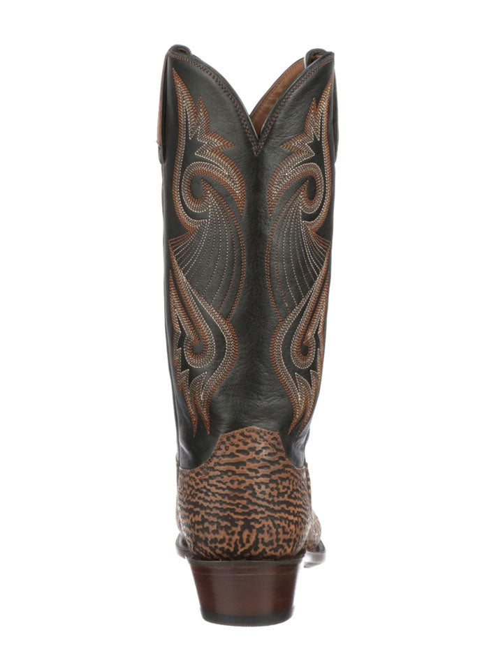 Lucchese M3238.74 Mens Mingus Safari Shark Boots Black front and side view pair. If you need any assistance with this item or the purchase of this item please call us at five six one seven four eight eight eight zero one Monday through Saturday 10:00a.m EST to 8:00 p.m EST