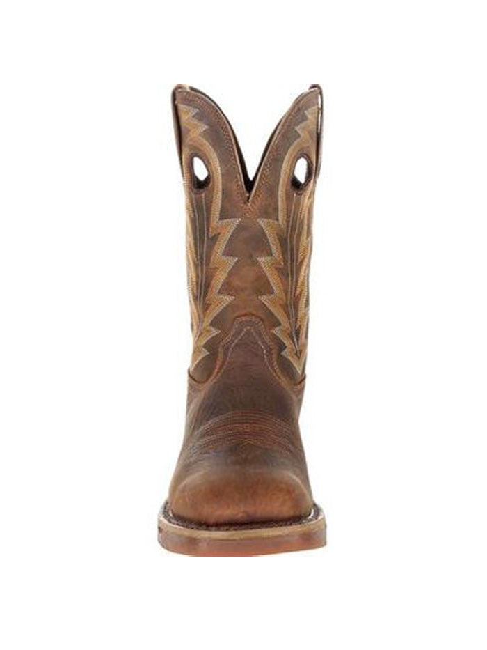 Rocky RKW0278 Mens Long Range Waterproof Work Boot Distressed Brown front and side view. If you need any assistance with this item or the purchase of this item please call us at five six one seven four eight eight eight zero one Monday through Saturday 10:00a.m EST to 8:00 p.m EST