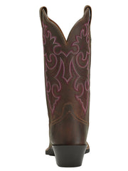 Ariat 10014172 Womens Round Up Square Toe Western Boot Powder Brown back view. If you need any assistance with this item or the purchase of this item please call us at five six one seven four eight eight eight zero one Monday through Saturday 10:00a.m EST to 8:00 p.m EST