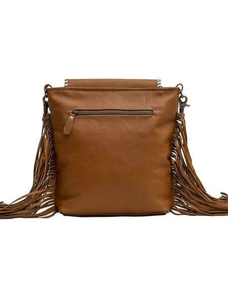 Myra Bag S-6768 Womens Squander Hand Tooled Bag Brown back view. If you need any assistance with this item or the purchase of this item please call us at five six one seven four eight eight eight zero one Monday through Saturday 10:00a.m EST to 8:00 p.m EST
