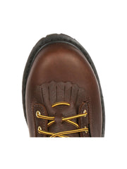 Georgia G8041 Mens Lace Up Soft Toe Waterproof Work Boot Chocolate toe view from above. If you need any assistance with this item or the purchase of this item please call us at five six one seven four eight eight eight zero one Monday through Saturday 10:00a.m EST to 8:00 p.m EST