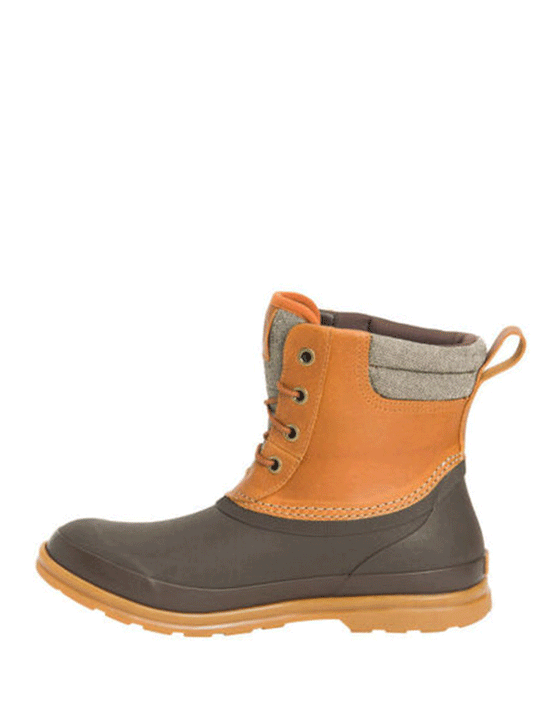 Muck ODL-902 Mens Originals Duck Lace Boot Tan Brown side view.  If you need any assistance with this item or the purchase of this item please call us at five six one seven four eight eight eight zero one Monday through Saturday 10:00a.m EST to 8:00 p.m EST