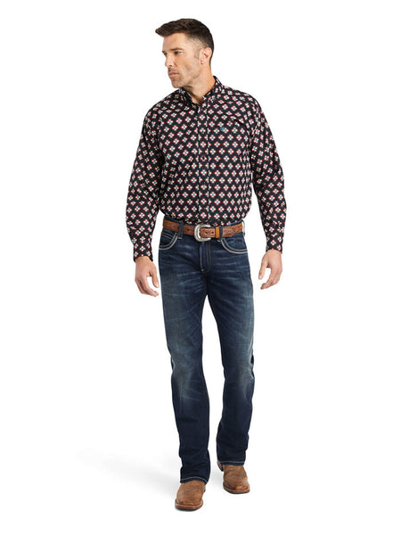 Ariat 10042335 Mens Kasey Classic Fit Shirt Black front view. If you need any assistance with this item or the purchase of this item please call us at five six one seven four eight eight eight zero one Monday through Saturday 10:00a.m EST to 8:00 p.m EST