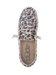 Hey Dude 121413091 Ladies Wendy Wooven Cheetah Grey view from above. If you need any assistance with this item or the purchase of this item please call us at five six one seven four eight eight eight zero one Monday through Saturday 10:00a.m EST to 8:00 p.m EST