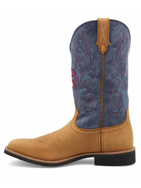 Twisted X MHY0034 Mens Hooey Boot Peanut And Teal inner side view. If you need any assistance with this item or the purchase of this item please call us at five six one seven four eight eight eight zero one Monday through Saturday 10:00a.m EST to 8:00 p.m EST