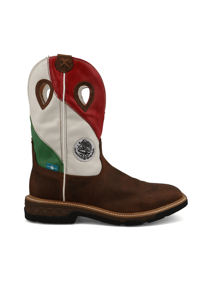 Twisted X MXBW006 Mens Western Work Boot Copper Brown side and front view. If you need any assistance with this item or the purchase of this item please call us at five six one seven four eight eight eight zero one Monday through Saturday 10:00a.m EST to 8:00 p.m EST