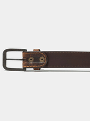 Vintage Bison VB-64062 Mens Big Timber Leather Belt Mocha back of buckle detail. If you need any assistance with this item or the purchase of this item please call us at five six one seven four eight eight eight zero one Monday through Saturday 10:00a.m EST to 8:00 p.m EST