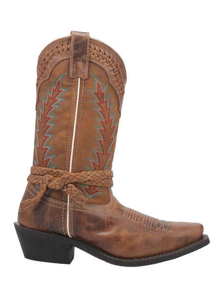 Laredo 51176 Womens Knot In Time Leather Boot Tan side view. If you need any assistance with this item or the purchase of this item please call us at five six one seven four eight eight eight zero one Monday through Saturday 10:00a.m EST to 8:00 p.m EST