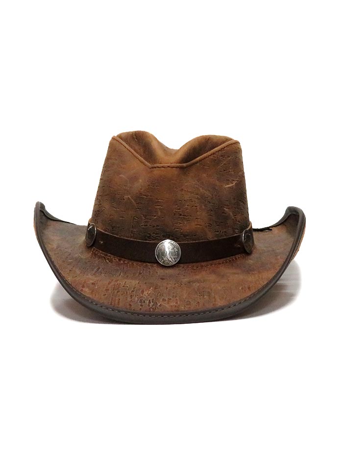 Head 'n Home Cyclone Cobblestone Buffalo Band Leather Hat front side. If you need any assistance with this item or the purchase of this item please call us at five six one seven four eight eight eight zero one Monday through Saturday 10:00a.m EST to 8:00 p.m EST