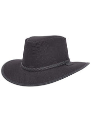 American Hat Makers SOAKER Breathable Wide Brim Sun Hat Black front and side view. If you need any assistance with this item or the purchase of this item please call us at five six one seven four eight eight eight zero one Monday through Saturday 10:00a.m EST to 8:00 p.m EST