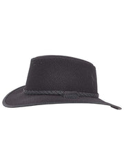 American Hat Makers SOAKER Breathable Wide Brim Sun Hat Black side view. If you need any assistance with this item or the purchase of this item please call us at five six one seven four eight eight eight zero one Monday through Saturday 10:00a.m EST to 8:00 p.m EST