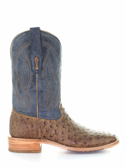 Corral A4052 Mens Ostrich Embroidery Square Toe Western Boot Navy And Orix outter side view. If you need any assistance with this item or the purchase of this item please call us at five six one seven four eight eight eight zero one Monday through Saturday 10:00a.m EST to 8:00 p.m EST