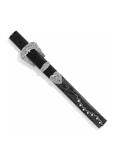 Tony Lama C50493 Womens Kaitlyn Crystal Western Leather Belt Black view from above. If you need any assistance with this item or the purchase of this item please call us at five six one seven four eight eight eight zero one Monday through Saturday 10:00a.m EST to 8:00 p.m EST