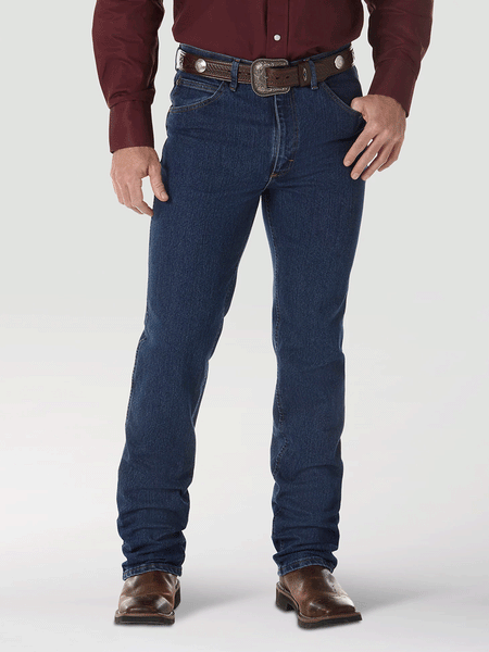 Wrangler 36MACMS Premium Performance Cowboy Cut Slim Fit Jean MS Wash front view. If you need any assistance with this item or the purchase of this item please call us at five six one seven four eight eight eight zero one Monday through Saturday 10:00a.m EST to 8:00 p.m EST