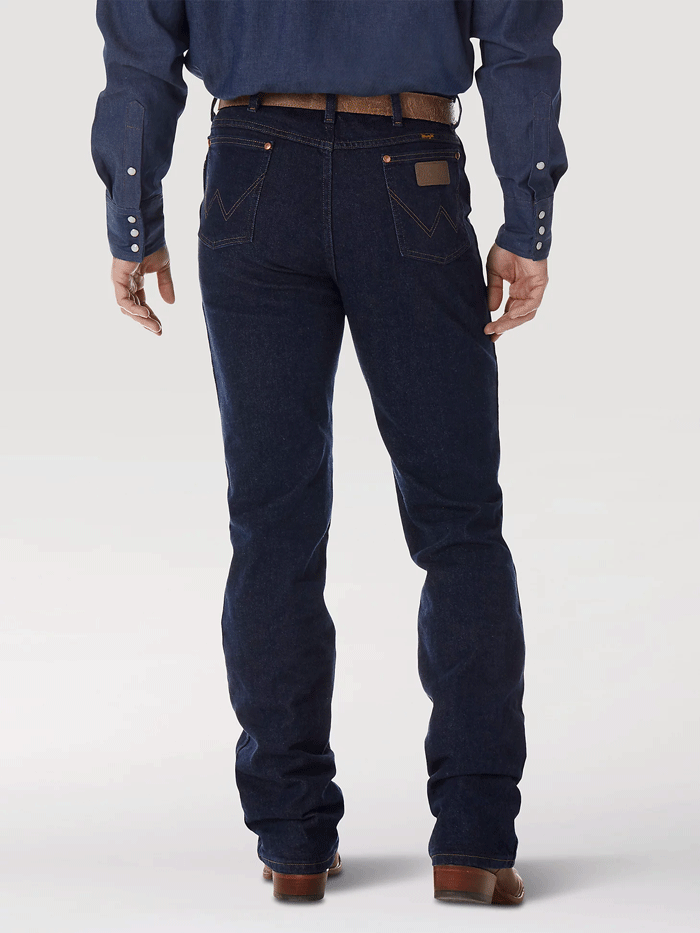 Wrangler 0937STR Cowboy Cut Stretch Slim Fit Jean Navy front view.If you need any assistance with this item or the purchase of this item please call us at five six one seven four eight eight eight zero one Monday through Saturday 10:00a.m EST to 8:00 p.m EST