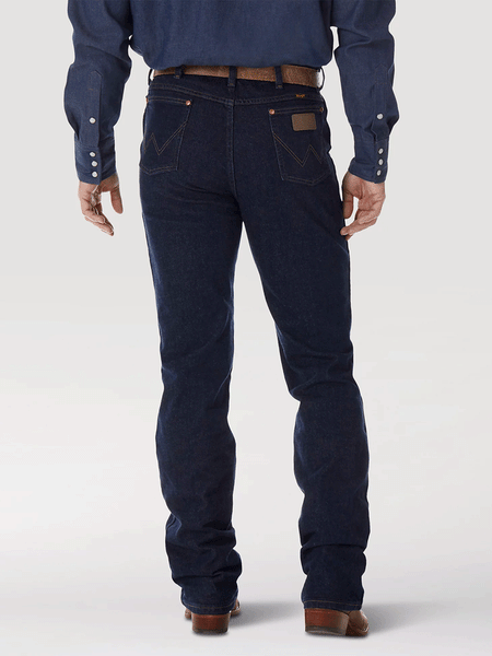 Wrangler 0937STR Cowboy Cut Stretch Slim Fit Jean Navy back view. If you need any assistance with this item or the purchase of this item please call us at five six one seven four eight eight eight zero one Monday through Saturday 10:00a.m EST to 8:00 p.m EST