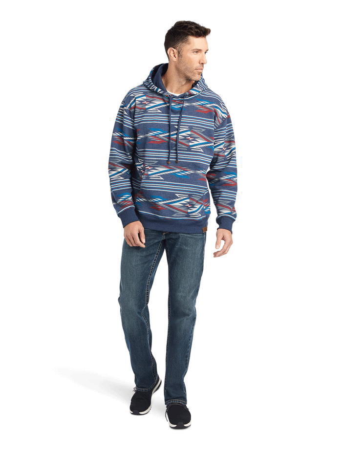 Ariat 10042192 Mens All Over Print Chimayo Hoodie Chimayo Multi Print front view. If you need any assistance with this item or the purchase of this item please call us at five six one seven four eight eight eight zero one Monday through Saturday 10:00a.m EST to 8:00 p.m EST