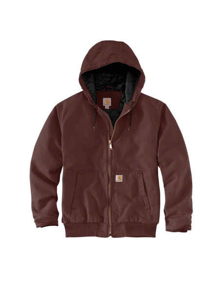 Carhartt 104050-224 Mens Washed Duck Insulated Active Jac Dark Cedar front view. If you need any assistance with this item or the purchase of this item please call us at five six one seven four eight eight eight zero one Monday through Saturday 10:00a.m EST to 8:00 p.m EST
