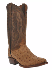 Dan Post DP3077 Mens Handcrafted Gehrig Ostrich Western Boots Saddle front and side view. If you need any assistance with this item or the purchase of this item please call us at five six one seven four eight eight eight zero one Monday through Saturday 10:00a.m EST to 8:00 p.m EST