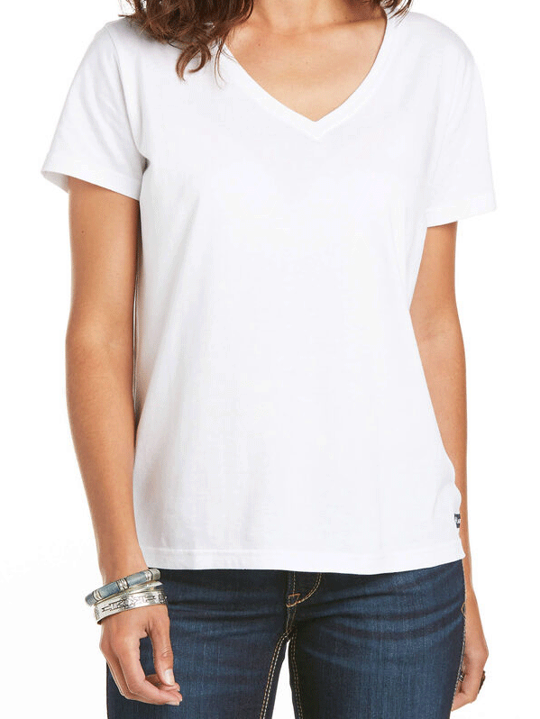 Ariat 10035200 Womens Element T-Shirt White front view. If you need any assistance with this item or the purchase of this item please call us at five six one seven four eight eight eight zero one Monday through Saturday 10:00a.m EST to 8:00 p.m EST