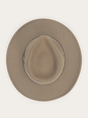 Stetson SWMOAB-8132MU THE MOAB Crushable Wool Felt Hat Mushroom view from above. If you need any assistance with this item or the purchase of this item please call us at five six one seven four eight eight eight zero one Monday through Saturday 10:00a.m EST to 8:00 p.m EST