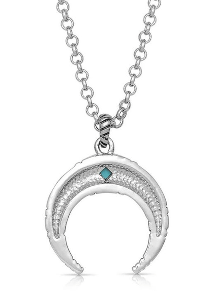 Montana Silversmiths NC4828 Womens Eye In The Sky Crescent Necklace Silver back view. If you need any assistance with this item or the purchase of this item please call us at five six one seven four eight eight eight zero one Monday through Saturday 10:00a.m EST to 8:00 p.m EST