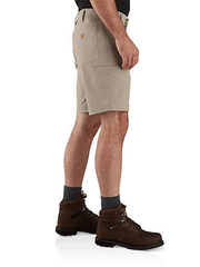 Carhartt 104198 Mens Force Relaxed Fit Lightweight Ripstop Work Short Tan side view. If you need any assistance with this item or the purchase of this item please call us at five six one seven four eight eight eight zero one Monday through Saturday 10:00a.m EST to 8:00 p.m EST