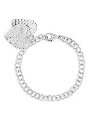 Montana Silversmiths BC5163 Womens Country Charm Duo Heart Bracelet Silver back view. If you need any assistance with this item or the purchase of this item please call us at five six one seven four eight eight eight zero one Monday through Saturday 10:00a.m EST to 8:00 p.m EST