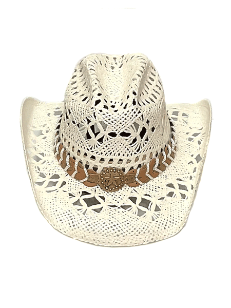 Bullhide NAUGHTY GIRL 2649W Western Straw Hat White front view. If you need any assistance with this item or the purchase of this item please call us at five six one seven four eight eight eight zero one Monday through Saturday 10:00a.m EST to 8:00 p.m EST