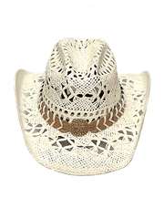 Bullhide NAUGHTY GIRL 2649W Western Straw Hat White front view. If you need any assistance with this item or the purchase of this item please call us at five six one seven four eight eight eight zero one Monday through Saturday 10:00a.m EST to 8:00 p.m EST