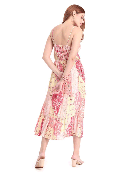 Myra Bag S-6309 Womens Frutics Dress Pink back view. If you need any assistance with this item or the purchase of this item please call us at five six one seven four eight eight eight zero one Monday through Saturday 10:00a.m EST to 8:00 p.m EST