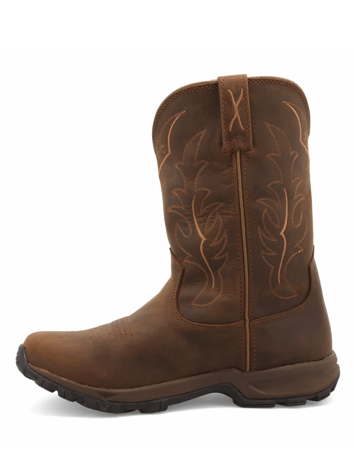 Twisted X WHKBW01 Womens Waterproof Pull On Hiker Boot Distressed Saddle side and front view. If you need any assistance with this item or the purchase of this item please call us at five six one seven four eight eight eight zero one Monday through Saturday 10:00a.m EST to 8:00 p.m EST