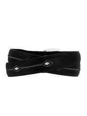 Brighton P3503 Mens Denver Diamond Leather Belt Black back view. If you need any assistance with this item or the purchase of this item please call us at five six one seven four eight eight eight zero one Monday through Saturday 10:00a.m EST to 8:00 p.m EST